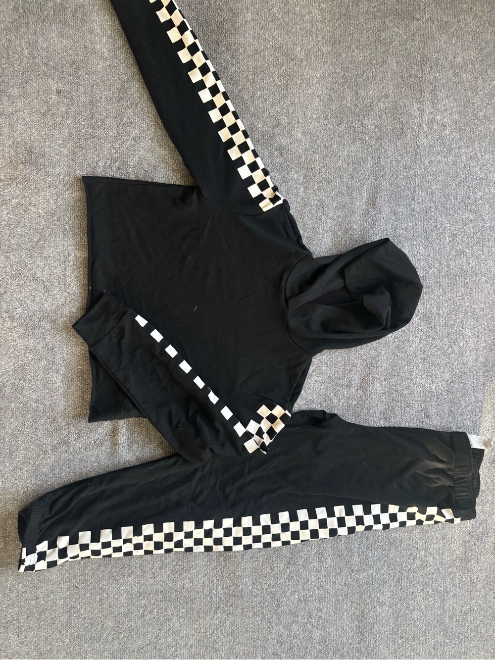 Black Checkerboard Hoodie & Jogger Set